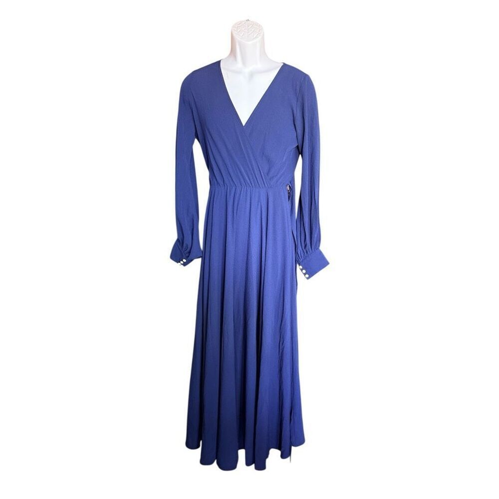 Brand New Meghan LA Los Angeles Navy Blue Pearl Button Detail Maxi Dress - Sz S